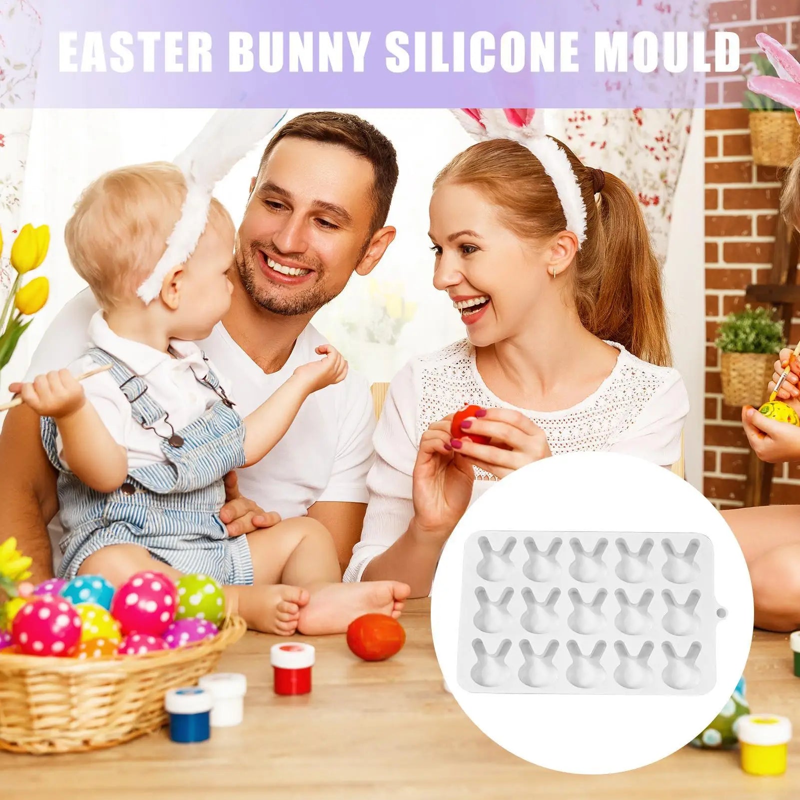 Easter Bunny Silicone Mold – Chocolate, Fondant & Resin DIY Silicone Baking Mold Peaceful Pleasures Health and Wellness