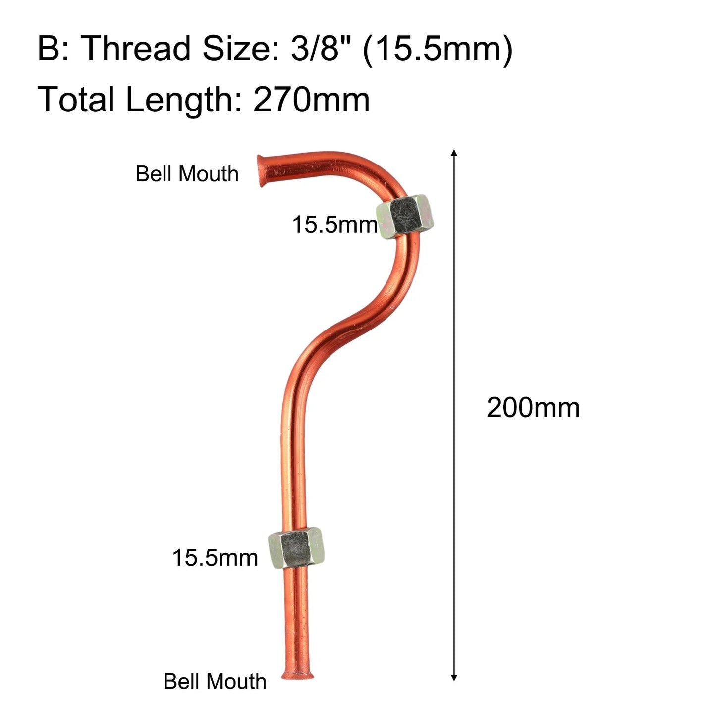 16x1.5mm Aluminum Air Compressor Exhaust Tube | Multi-Thread