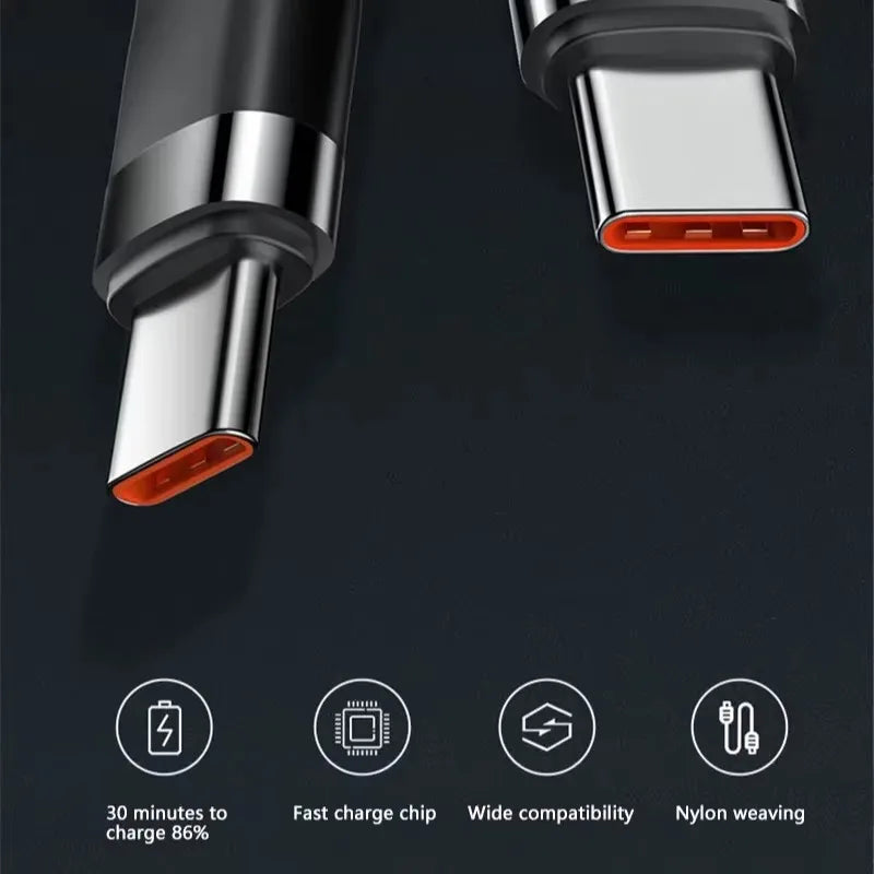 120W Fast Charge Cable PD Quick Charging High Quality USB C TO USB Type C Cable For iPhone Xiaomi 17 Plus Pro Max Samsung S24 Peaceful Pleasures Health and Wellness