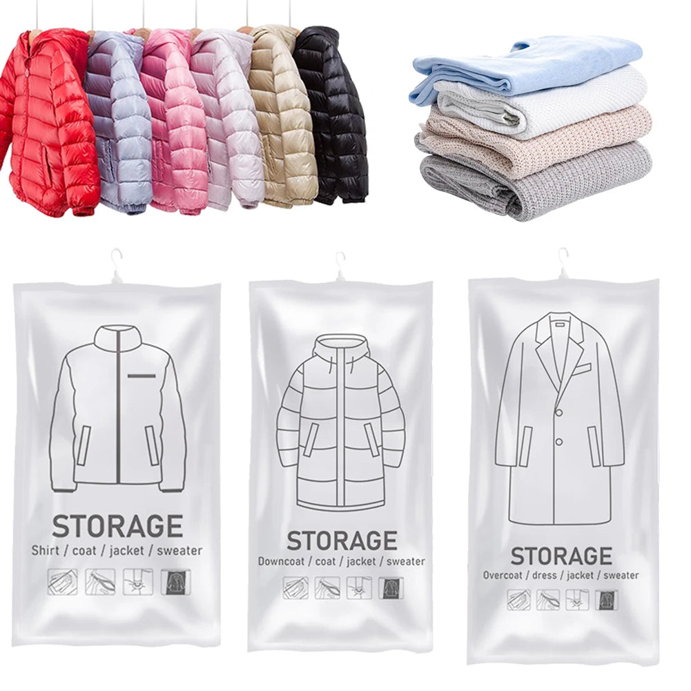 Hanging Vacuum Storage Bags – Space Saving (S/M/L) Peaceful Pleasures Health and Wellness