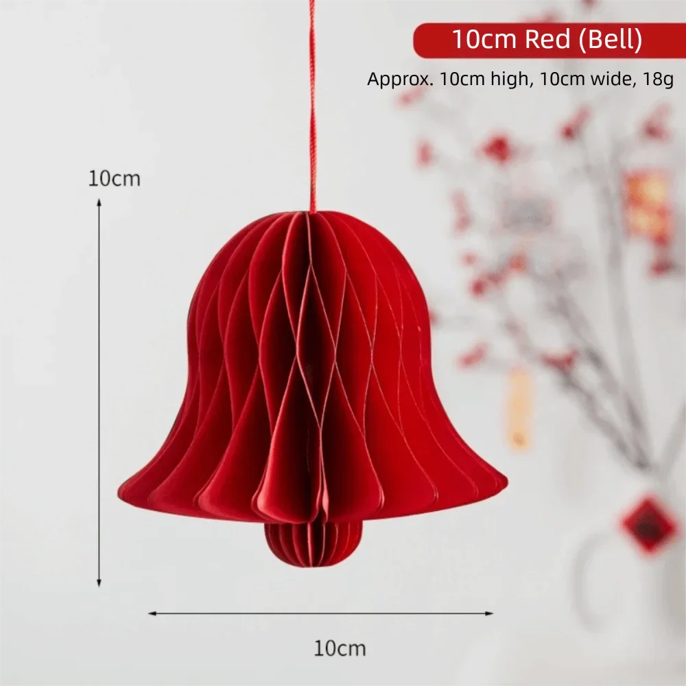 Red Honeycomb Paper Hanging Decoration with Tassel | New Year