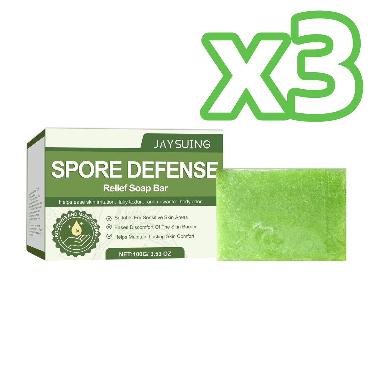 Aloes Tea Tree Soap Natural Extract Mild Clean Refresh Soothe Repair Body Skins Gentle Moisturize Skin Friendly Body Wash Soap Peaceful Pleasures Health and Wellness 100g Boxed X 3PCS