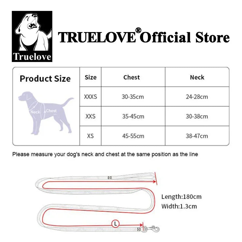 Truelove Lightweight Mesh Dog Harness & Leash Set TLH2918 Dog Harnesses Peaceful Pleasures Health and Wellness