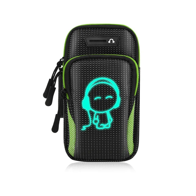 mini cell phone armband for run bags for women phone armband Running racing accessories Bag for mobile phone wrist stand Peaceful Pleasures Health and Wellness Luminous Green