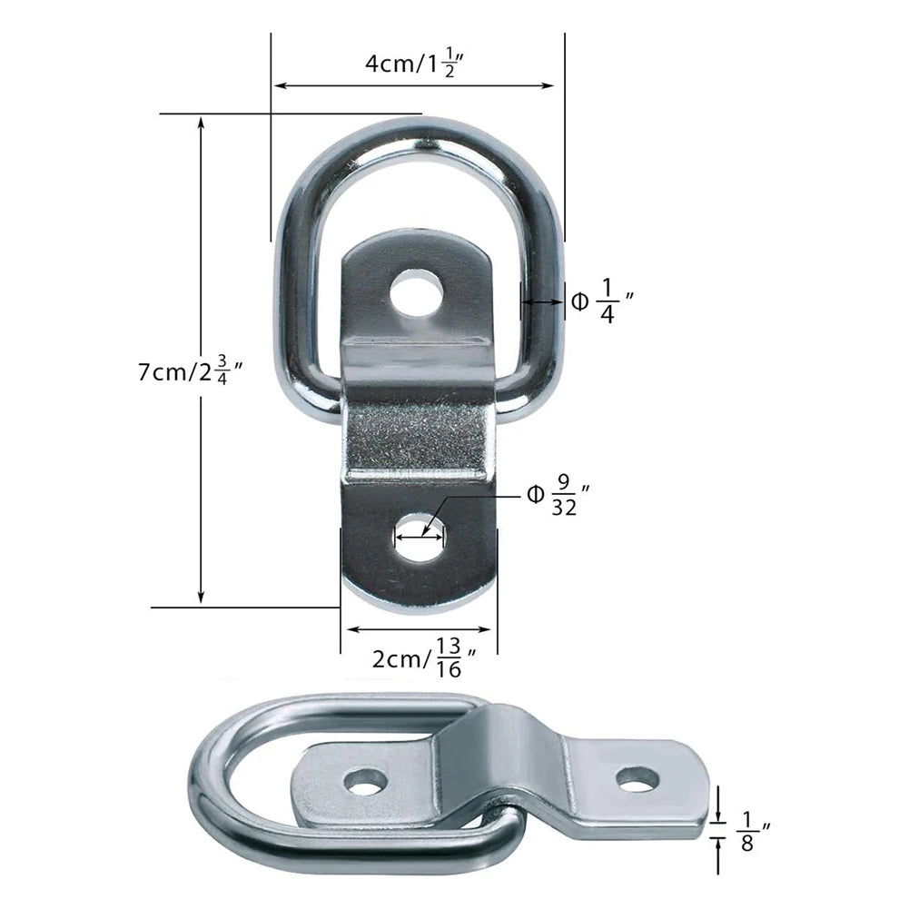 Cargo Lashing Surface Mount D Ring Staple Cleat Tie Down Ring Trailers For Vans Trucks Horsebox Boat Ropes car Fastener Clip Peaceful Pleasures Health and Wellness