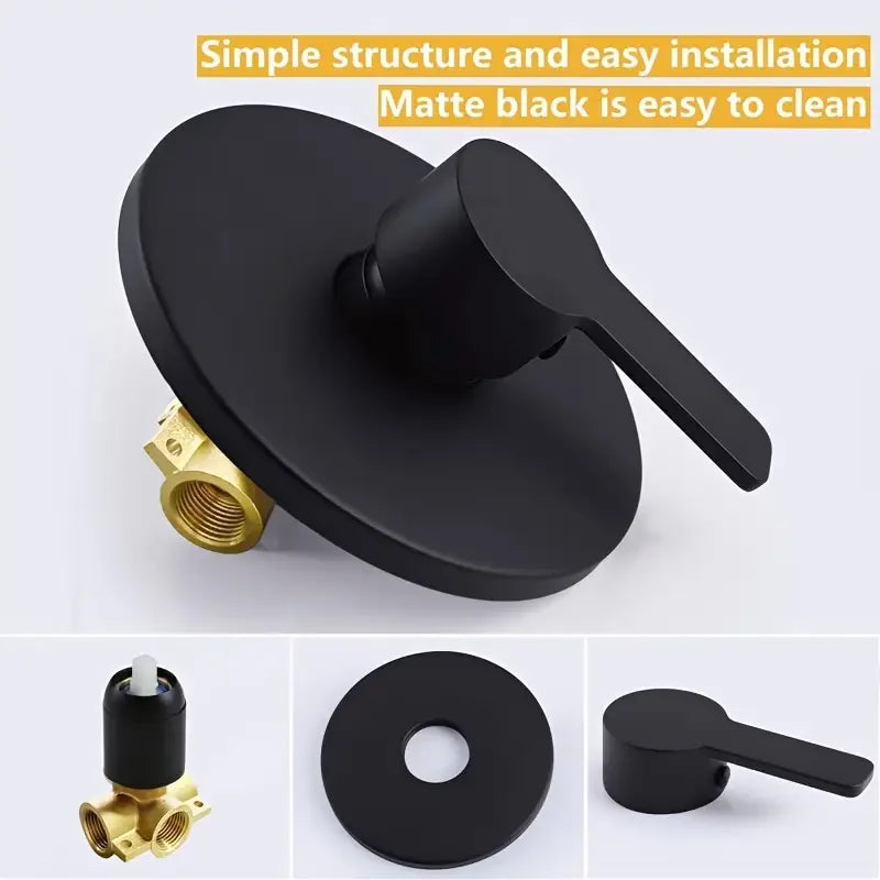 Black Wall-Mounted Dual Function Shower Faucet | YANKE Classic