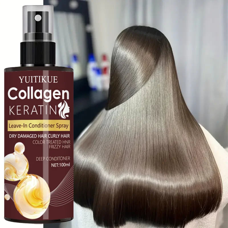 YUITIKUE Collagen Keratin Leave-In Spray for Dry/Damaged/Curly/Frizzy Hair - Deep Conditioner & Moisturizer with Visible Changes Peaceful Pleasures Health and Wellness