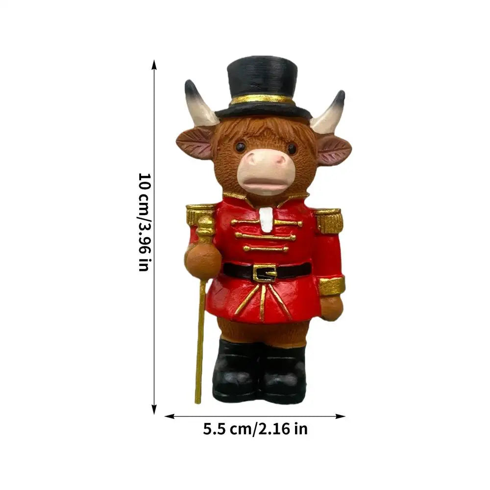 Funny Resin Nutcracker Cow Figurine | Christmas Home Decor