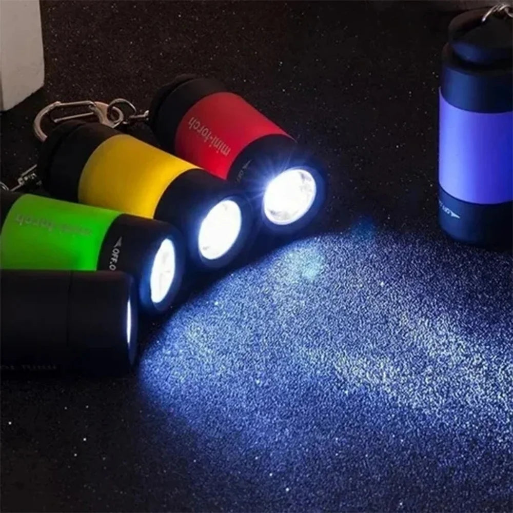 Mini USB Rechargeable LED Flashlight Keychain Waterproof Portable Small Flashlight for Outdoor Camping Hiking Emergency Home Use Peaceful Pleasures Health and Wellness