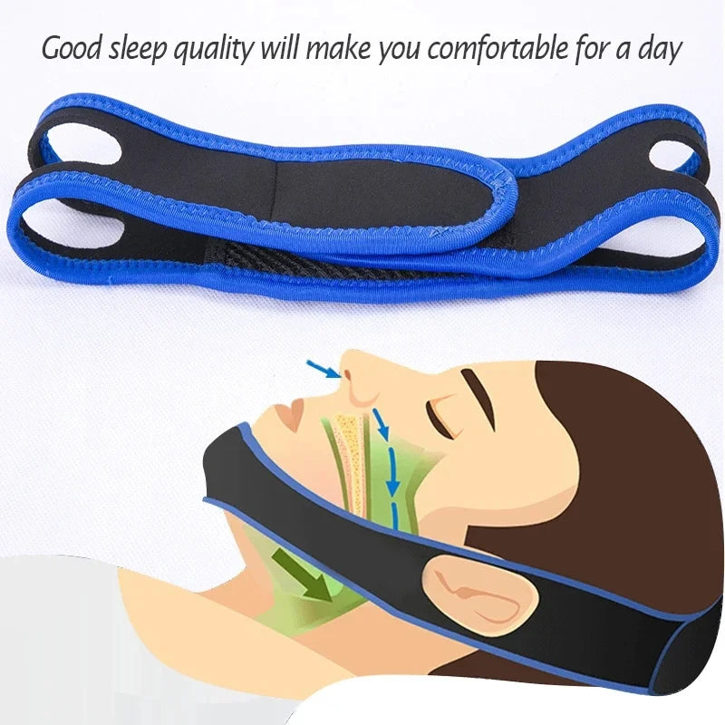 1 adjustable anti-snoring belt, anti-snoring chin support belt, facial lifting and stretching belt Peaceful Pleasures Health and Wellness