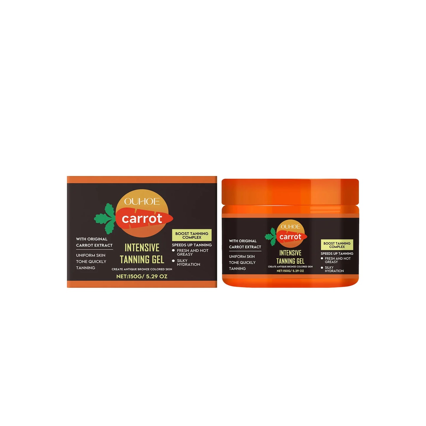 Carrot Tanning Gel – Sunless Bronzer & Moisturizing Tan Enhancer