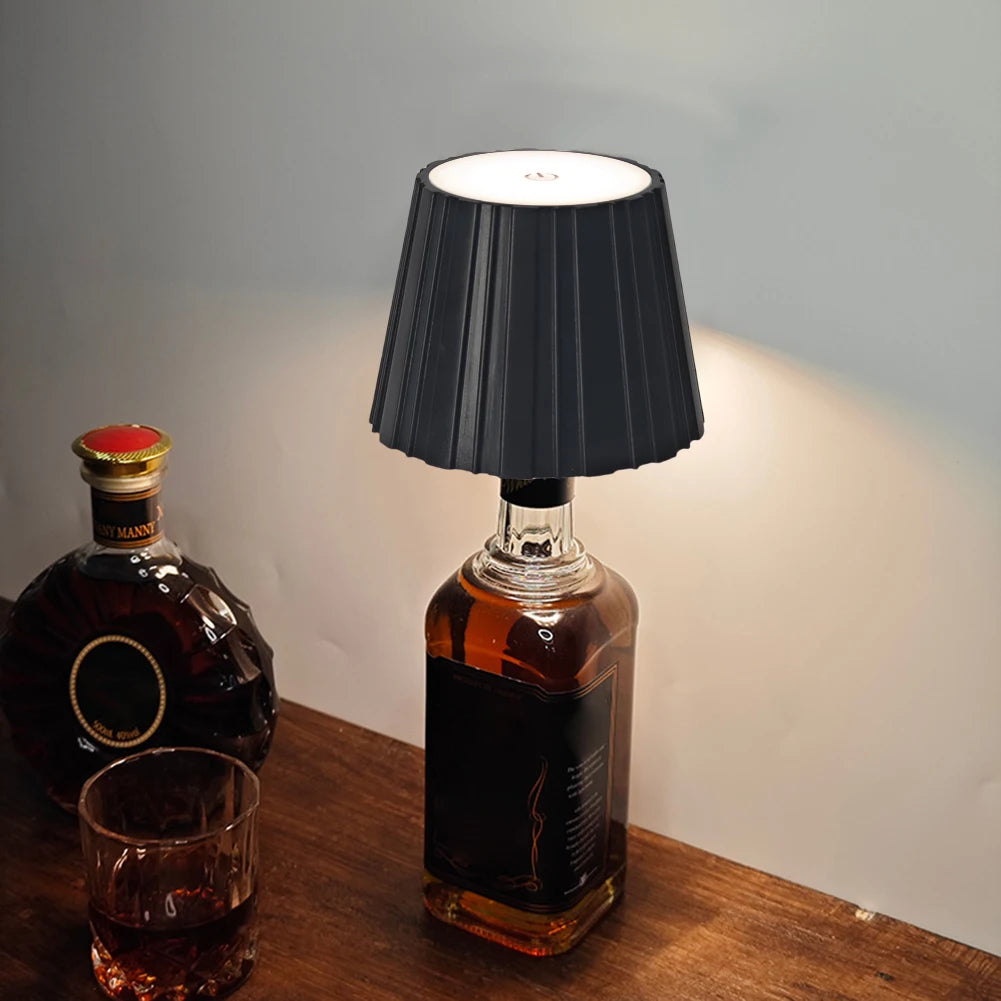 Wireless LED Desk Lamp Creative Wine Bottle Lamp Detachable Portable Charging Touch Atmosphere Decorative Lamp for Bedside Hote Peaceful Pleasures Health and Wellness