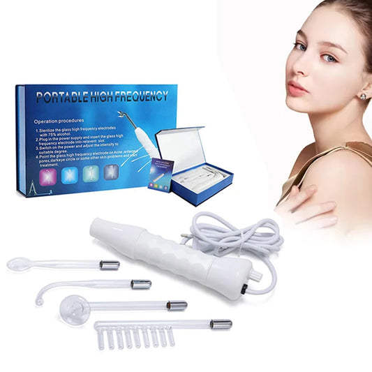 Portable Handheld 4-glass Red Argon Gas Tube Facial Skin Light-emitting Diode Phototherapy High-frequency Facial Rod Peaceful Pleasures Health and Wellness