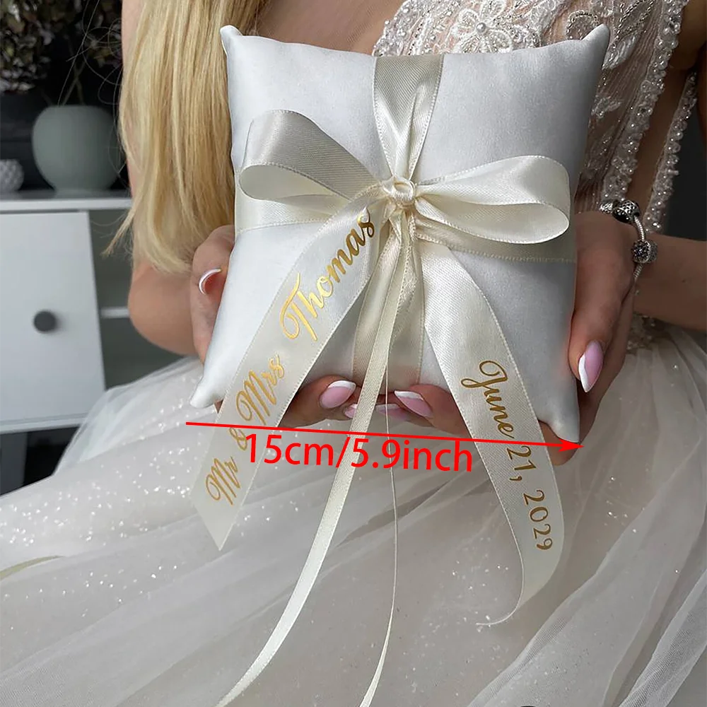 Personalized Wedding Ring Bearer Pillow | Bridal Gift Ring Bearer Pillow Peaceful Pleasures Health and Wellness