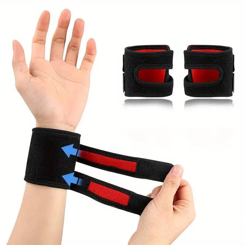 One Piece Adjustable Thin style Wrist Brace with Wraps Support for Tendonitis,Tennis, Golf,and Ganglion Cyst Relief-Single Peaceful Pleasures Health and Wellness Black