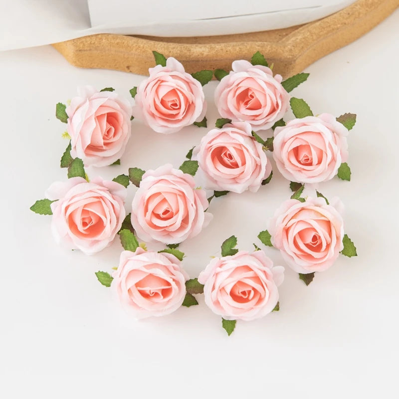 Silk Rose Artificial Flower Heads 50/100pcs – Wedding & Decor