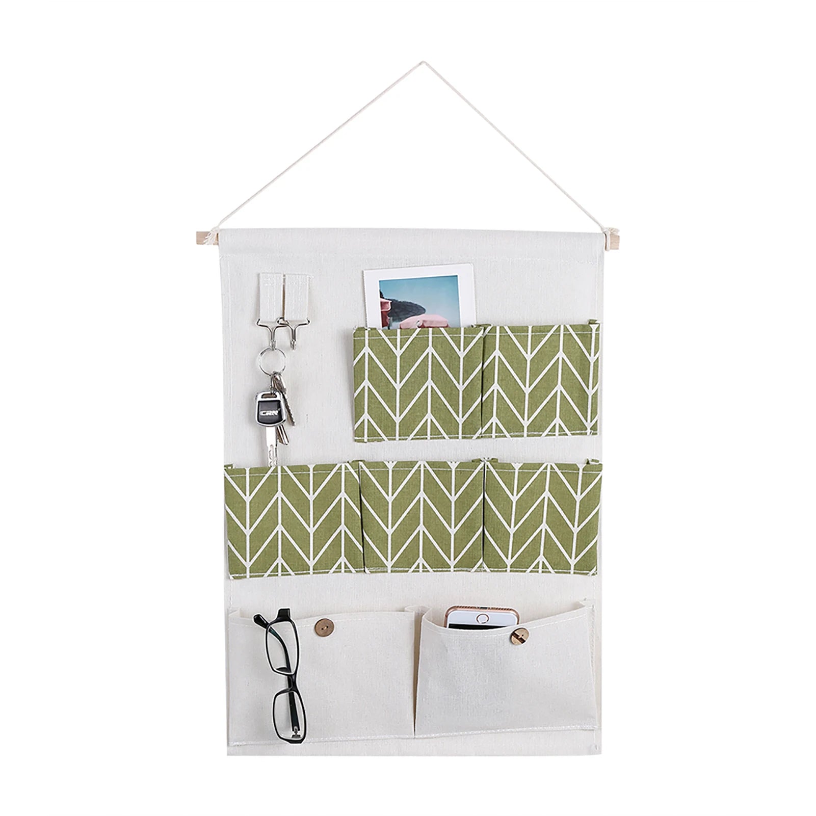 Hanging Storage Bag Hanging Pouch Large Capacity Waterproof Eco-friendly Cotton Linen Bathroom Bedroom for Home Peaceful Pleasures Health and Wellness