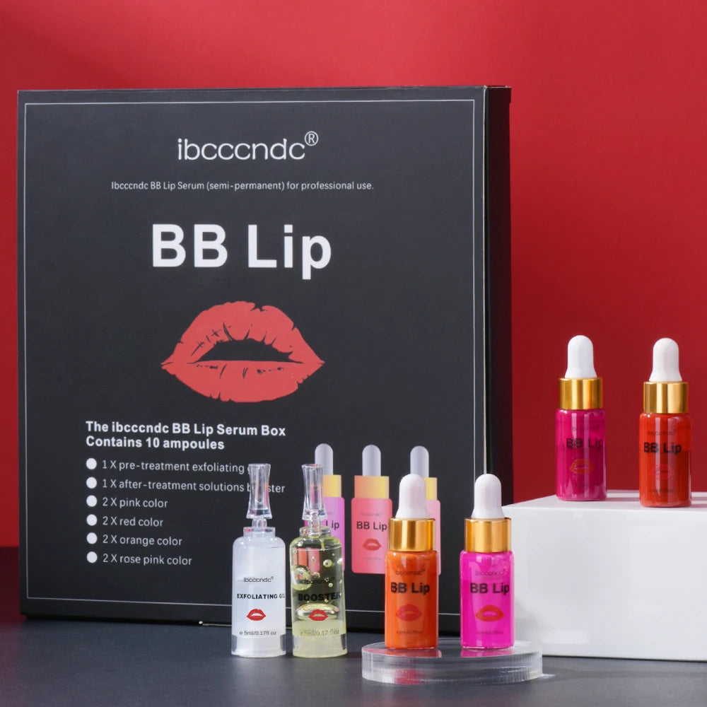 BB Lips Ampoule Serum Starter Set Semi-Permanent BB Lip Gloss Tinted Pigment Lasting Moisturizing For Lip Care Korea Glow Peaceful Pleasures Health and Wellness