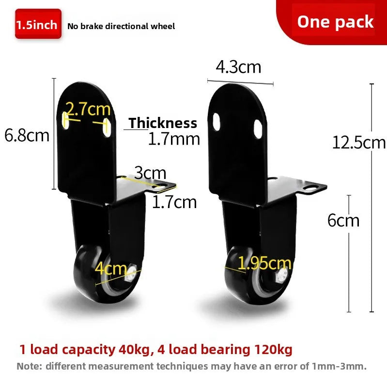 Side-Mount Silent Rubber Caster Wheel for Furniture – 20KG