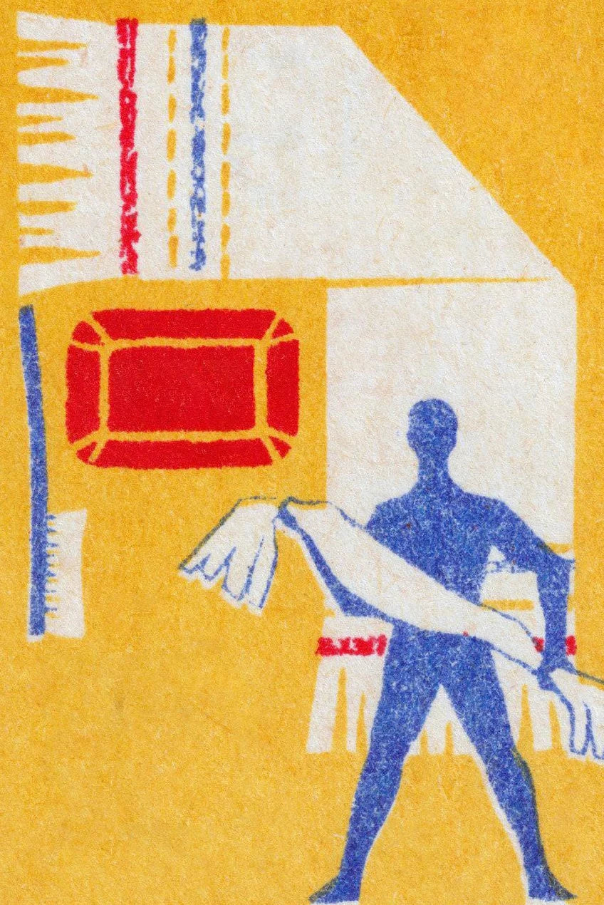 Vintage Eastern Europe Matchbox Canvas Wall Art – Geometric Animal
