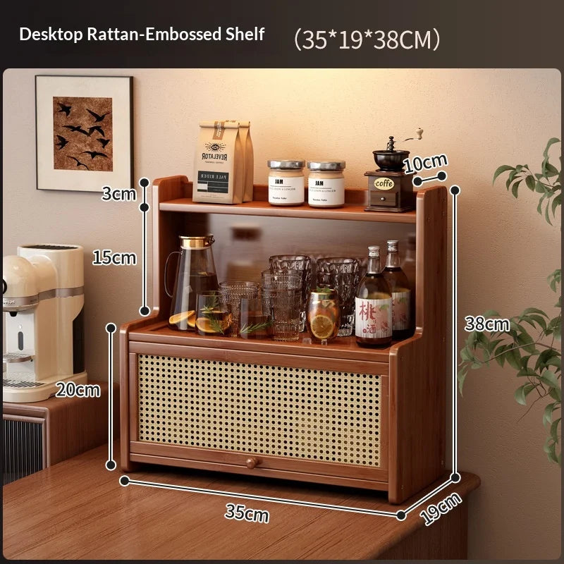 Space Saving Multifunctional Countertop Spice Rack Dustproof Kitchen Organizer Shelf For Home Bathroom Cabinet Storage Peaceful Pleasures Health and Wellness 3 Layer 35cm A Short