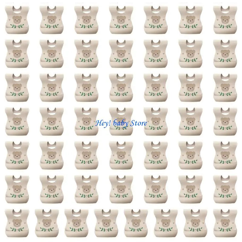 50-Pack Disposable Baby Bibs – Soft, Waterproof Bear Print