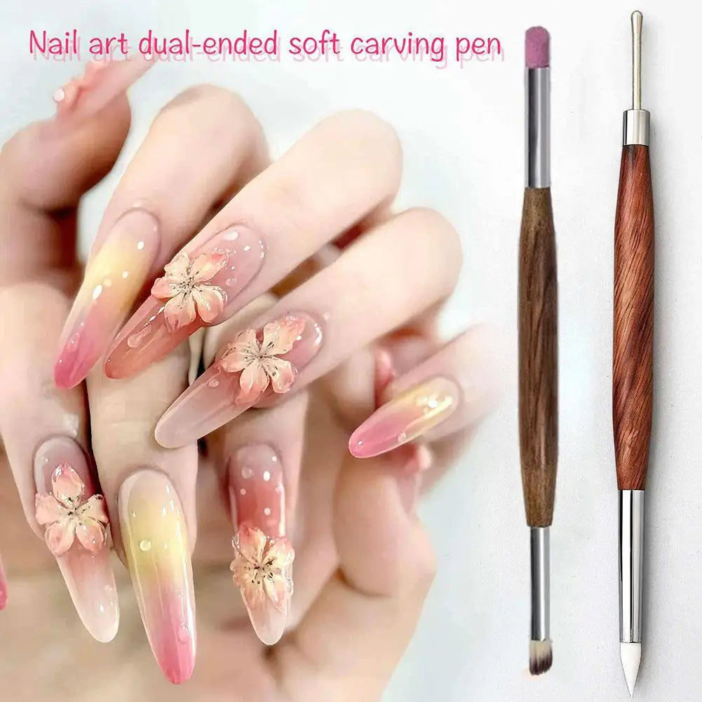 Dual-Head Nail Art Sculpture Pen & Brush Tool – 3D Carving, Gel Mixing & Gradient Blending Nail Pen Peaceful Pleasures Health and Wellness
