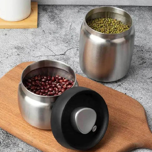 304 Stainless Steel Vacuum Sealed Coffee & Tea Storage Canister Vacuum Storage Canister Oasis Select