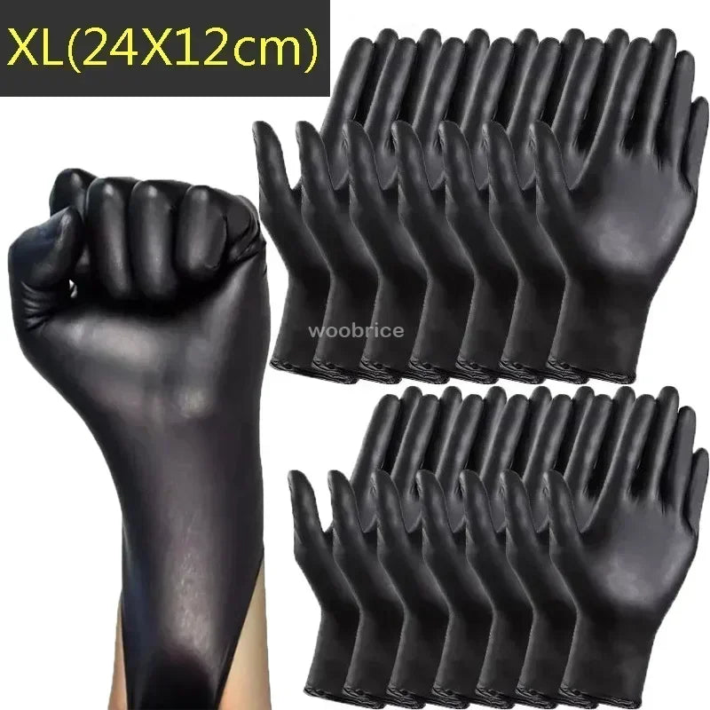 Disposable Black Nitrile Gloves 50/100/200 Pcs – Powder Free