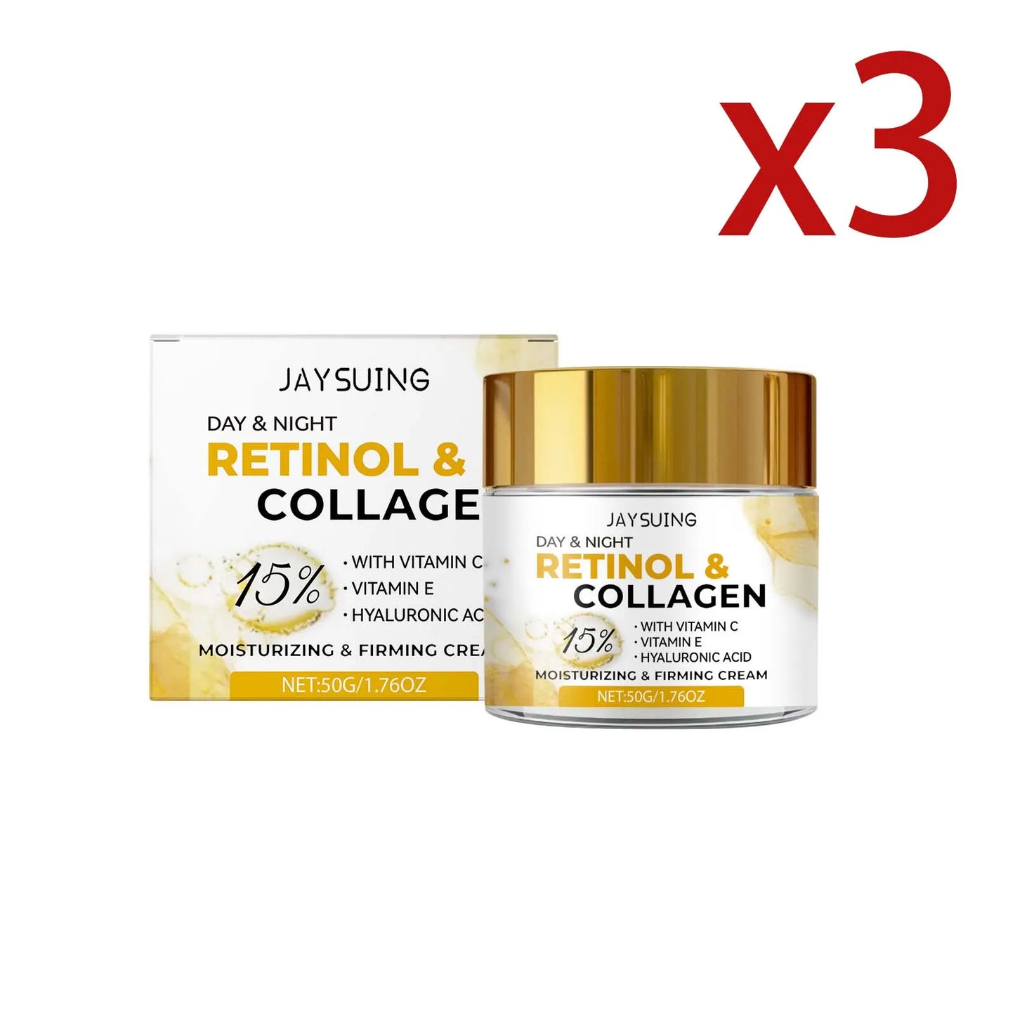 Collagen Moisturizing Facial Cream Smoothing Even Skin Tone Enhance Skin Firmness Shrink Pores Radiant Skin Nourish Face Lotion Peaceful Pleasures Health and Wellness 3x50g 50g