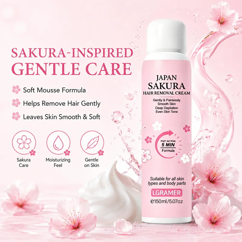 LGRAMER Sakura Hair Removal Cream Women – 150ml Painless