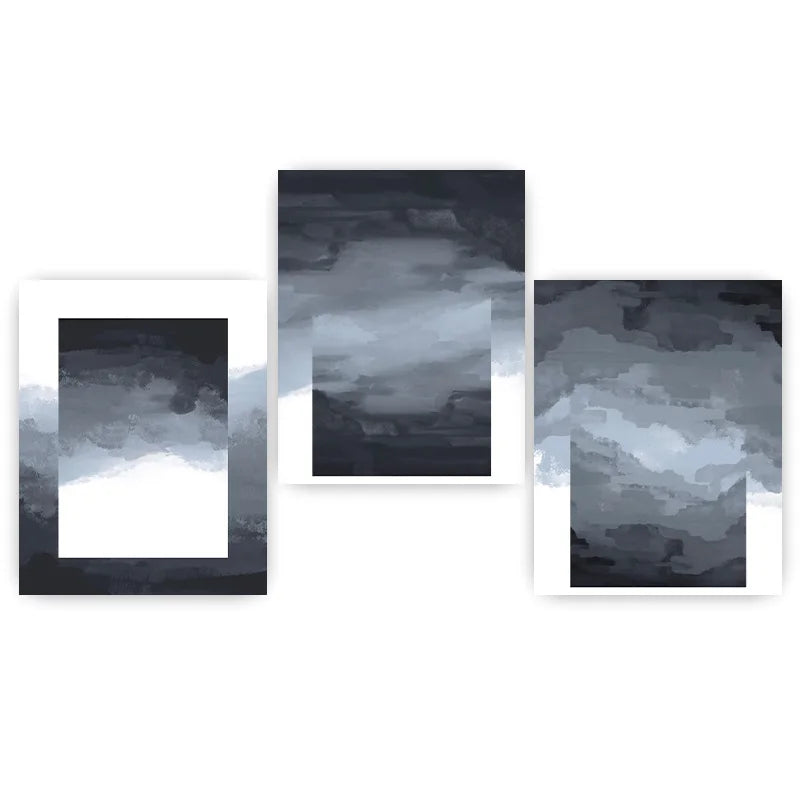 Abstract Black White Grey Canvas Wall Art | Modern Ink Poster Canvas Wall Art Peaceful Pleasures Health and Wellness 01 15x20cm No Frame China Mainland
