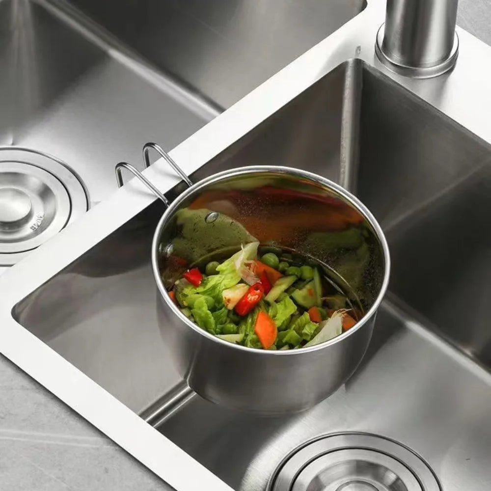 Kitchen Helper Sink Drain Basket Multifunctional Hanging Type Storage Drying Rack Stainless Steel Filter Storage Shelf Peaceful Pleasures Health and Wellness