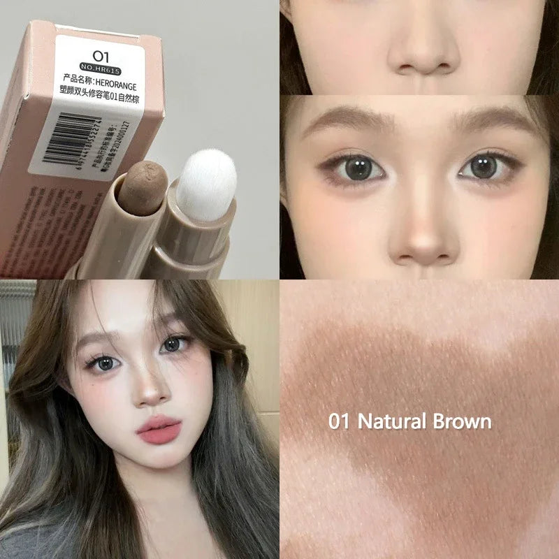 Double-Head Contour Pen & Smudge Brush | Nose Shadow Stick