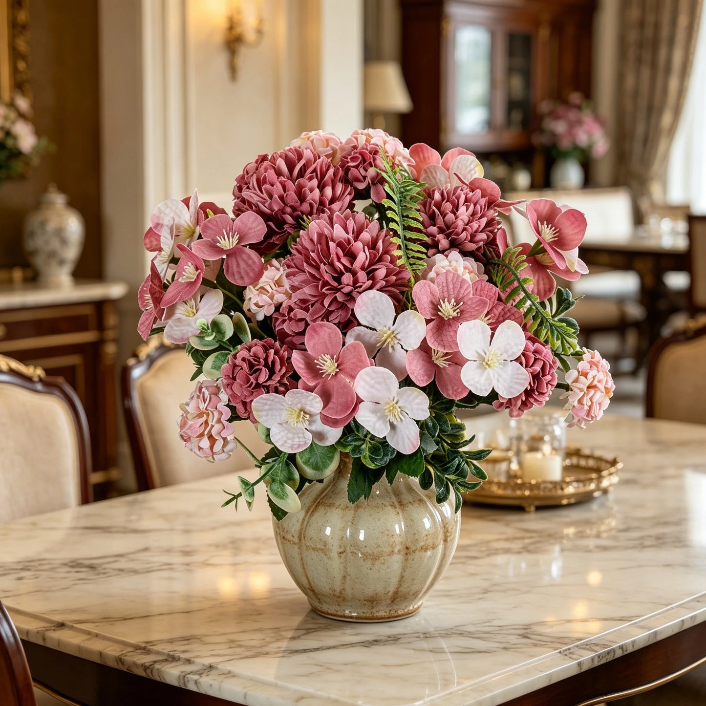 Artificial Silk Chrysanthemum Hydrangea Bouquet | Wedding & Home