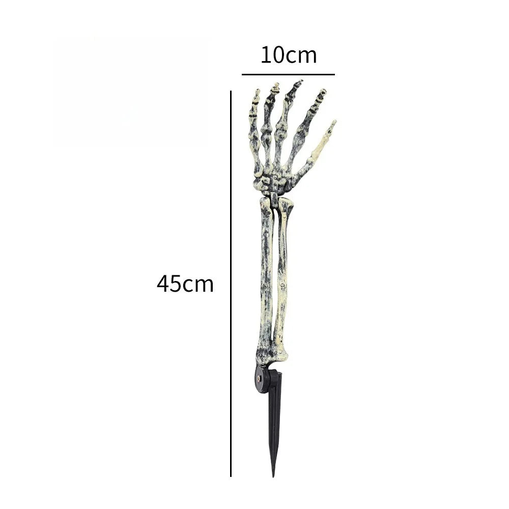 Halloween Skull Skeleton Head Realistic Human Hand Arms for Halloween Party Home Garden Lawn Decor Haunted House Horror Props Peaceful Pleasures Health and Wellness Gradient