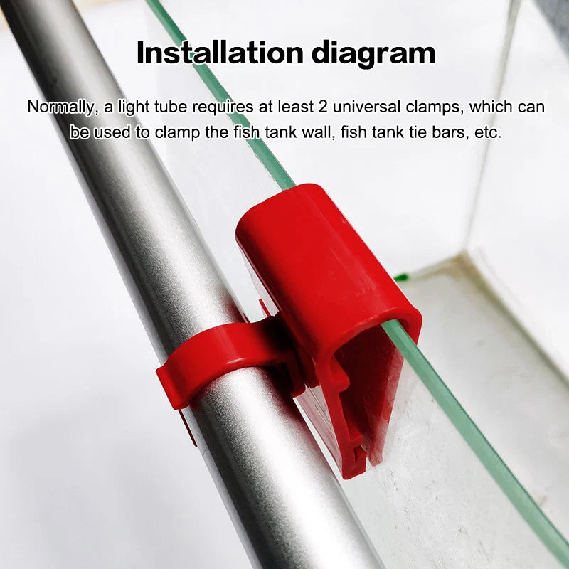 Aquarium LED Light Holder & Hose Clip Mount Bracket for Fish Tank