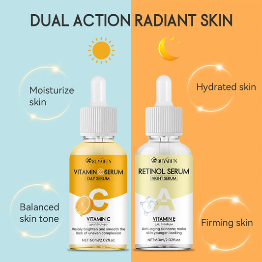 Vitamin C Face Essence and Retinol Face Essence two packs prevent rough improve dry lift and firm skin. Peaceful Pleasures Health and Wellness