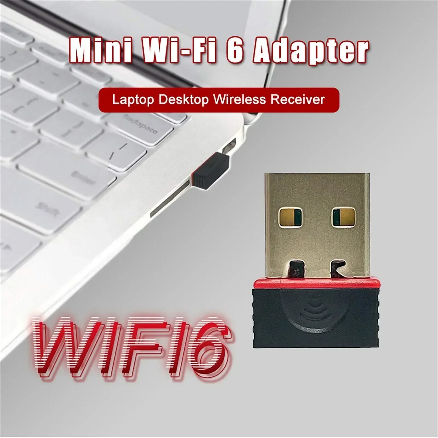 Mini USB WiFi 6 Adapter 2.4GHz – No Driver, 802.11ax Network Card