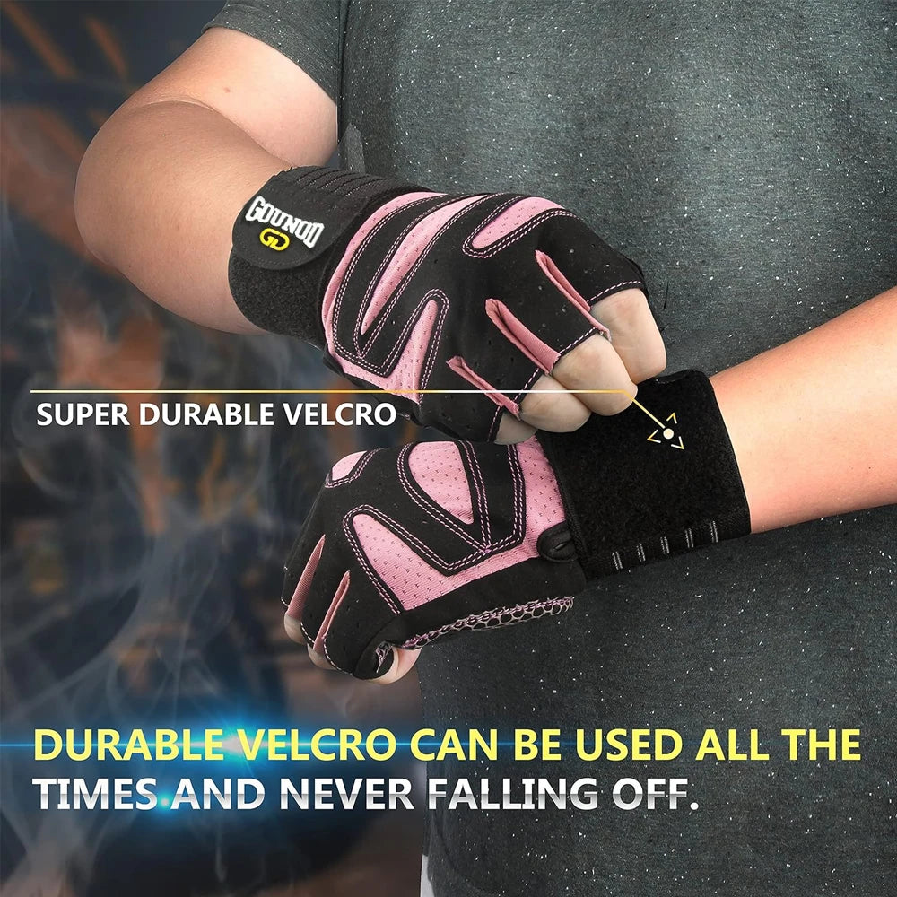 Padded Workout Gloves with Wrist Wraps – Men & Women Weight Lifting Gloves Peaceful Pleasures Health and Wellness