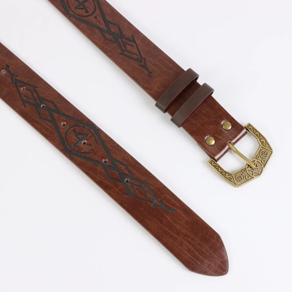 Viking Knights Cosplay Belt Renaissance Retro PU Leather Skirt Clip