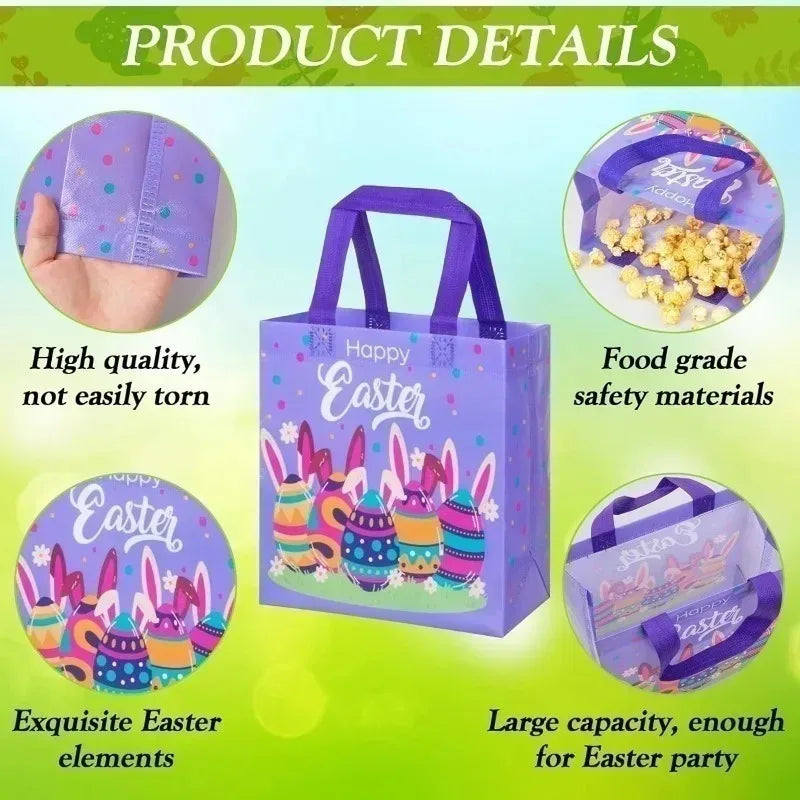 Easter Bunny Gift Bags with Handles – 50pc Non-Woven Bags