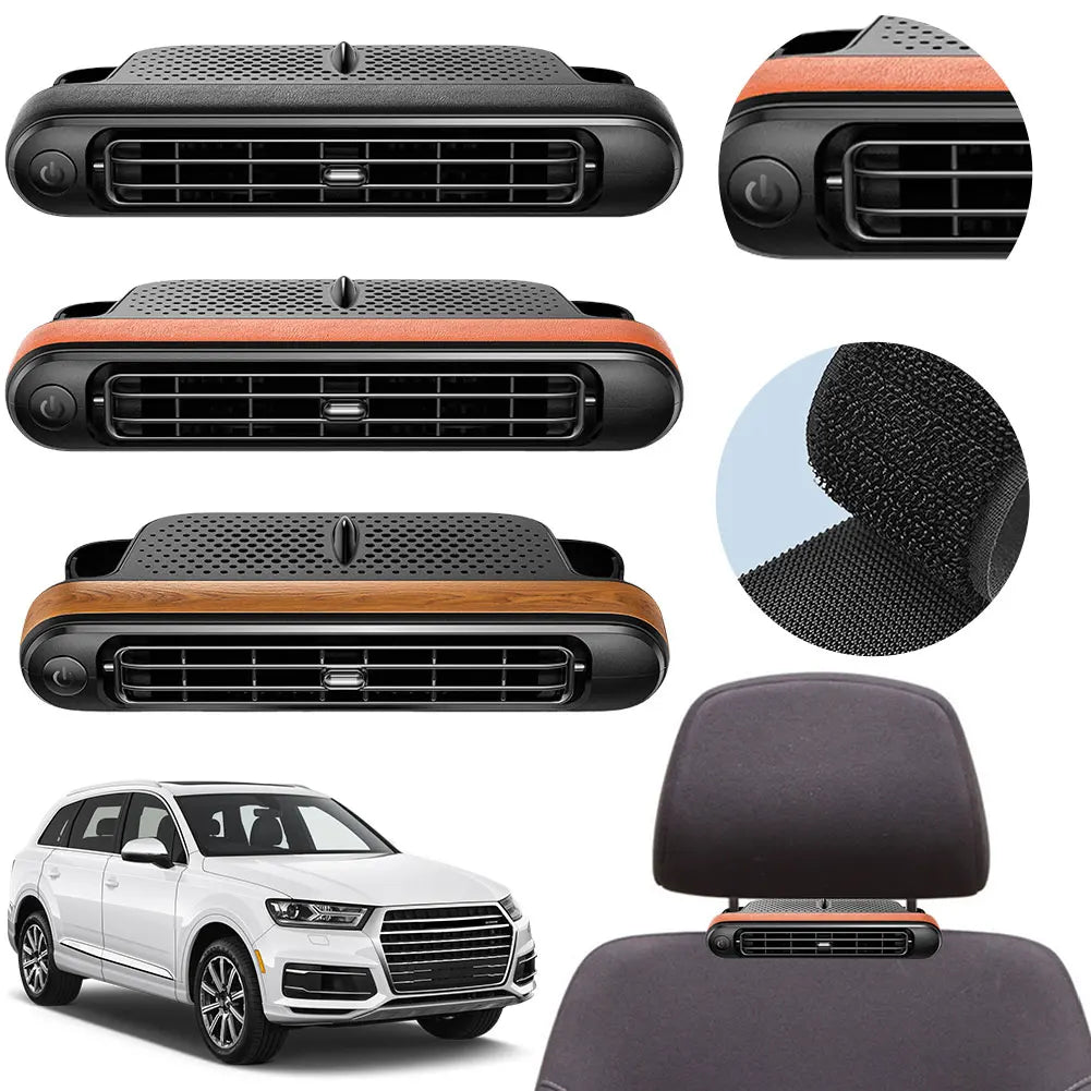 Car Rear Headrest Fan – 5V Dual Turbo 3-Speed Backseat Fan