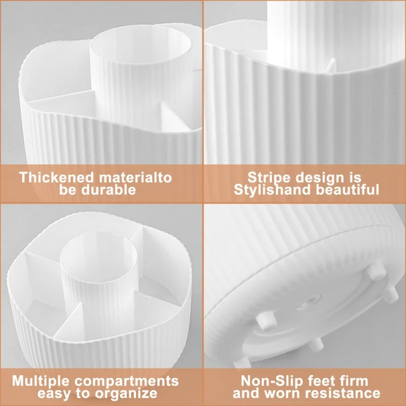 360° Rotating Makeup Brush Holder | Transparent Organizer Makeup Brush Organizer Peaceful Pleasures Health and Wellness