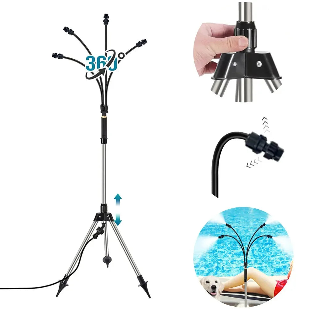 360° Adjustable Portable Patio Misting Stand for Outdoor Cooling Peaceful Pleasures Health and Wellness Australia