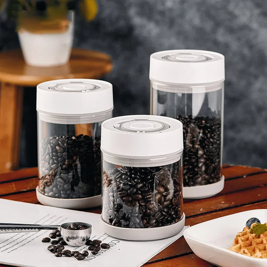 Automatic Vacuum Seal Glass Jar – Coffee, Tea & Food Storage Vacuum Storage Jar Oasis Select WHITE 950ml