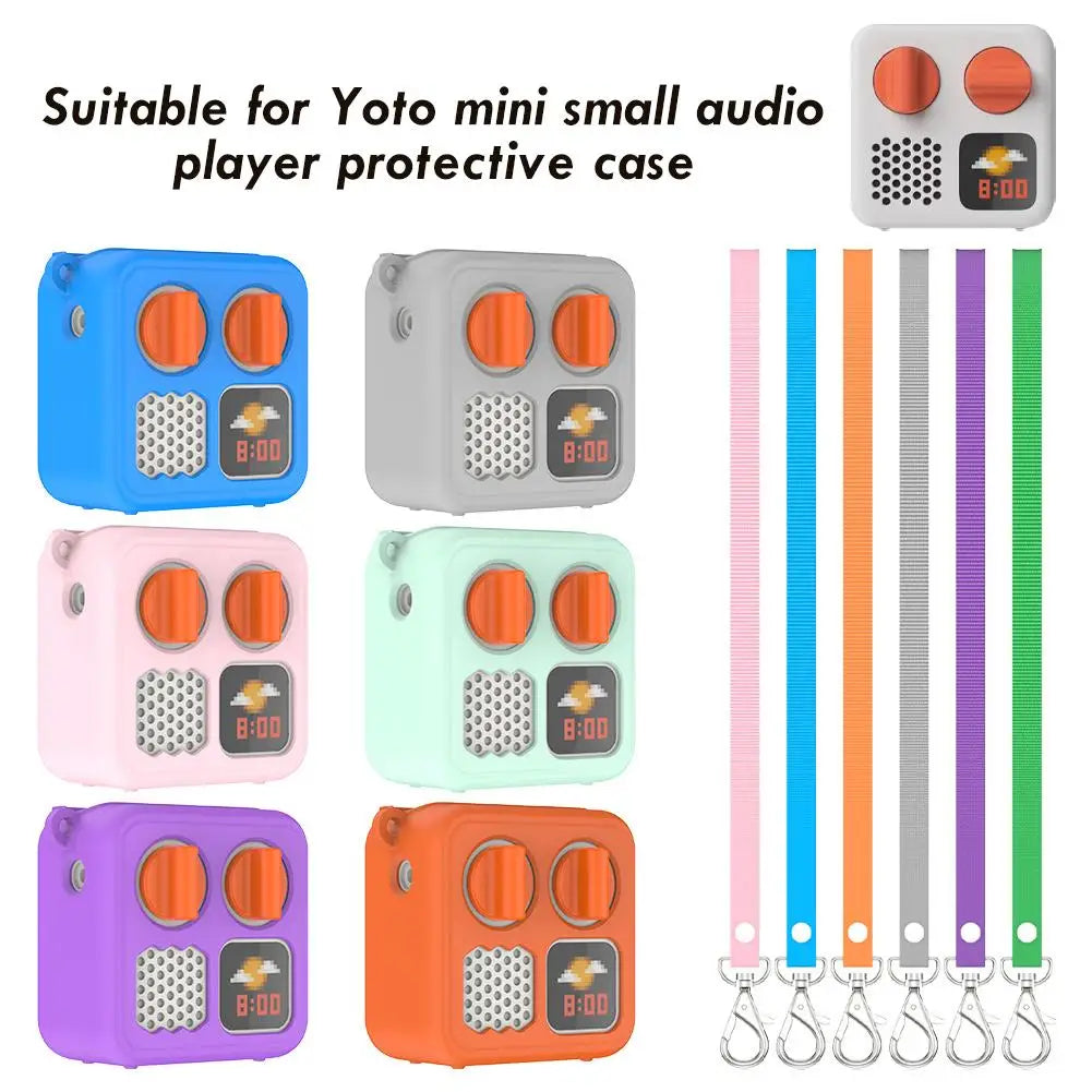 Silicone Protective Case for Yoto Mini Audio Player With Lanyard Card Slot Dustproof Shockproof Portable Storage Accessories Peaceful Pleasures Health and Wellness