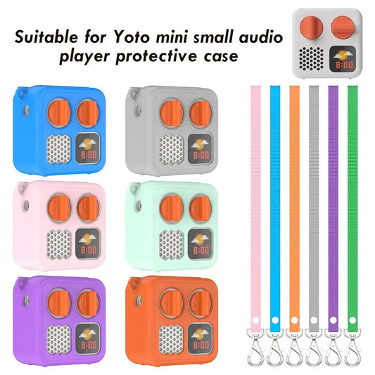 Silicone Protective Case for Yoto Mini Audio Player With Lanyard Card Slot Dustproof Shockproof Portable Storage Accessories Peaceful Pleasures Health and Wellness