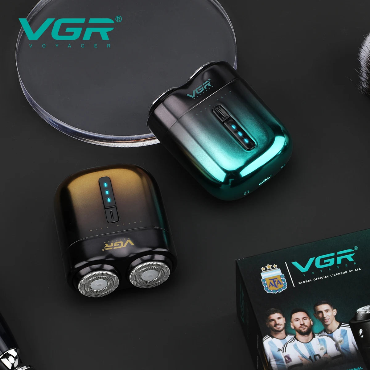 VGR New Convenient Electric Shaver Gradient Metal Shaver Double Blade Men's Shaver Home Travel Mini USB Hair Trimmer V-348 Peaceful Pleasures Health and Wellness