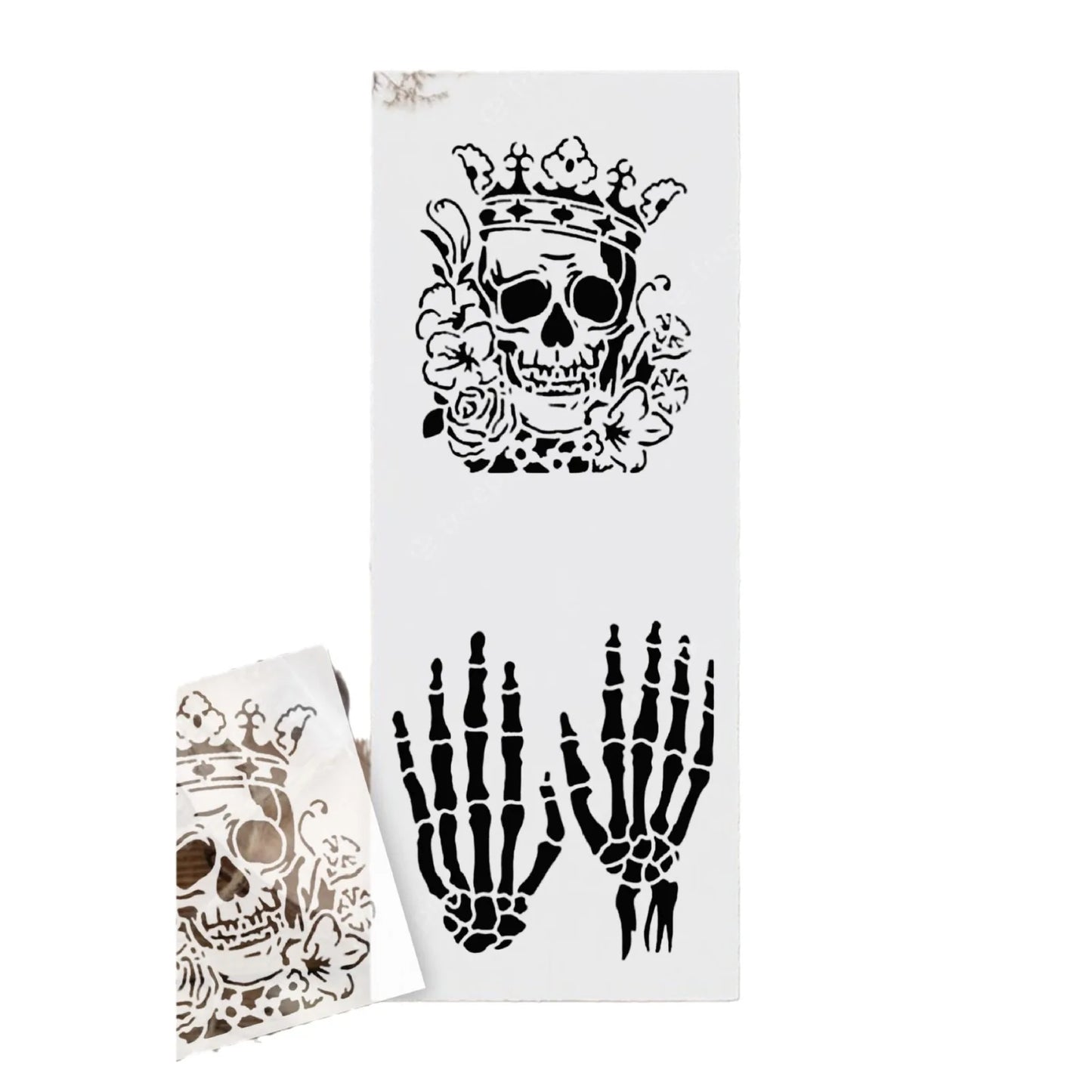 Bview Art 13-Piece Skull Painting Stencil PET Hollow Tracing Template